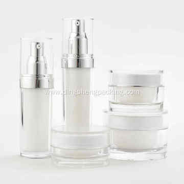 White Cosmetic Lotion Bottle Acrylic Plastic Bottle